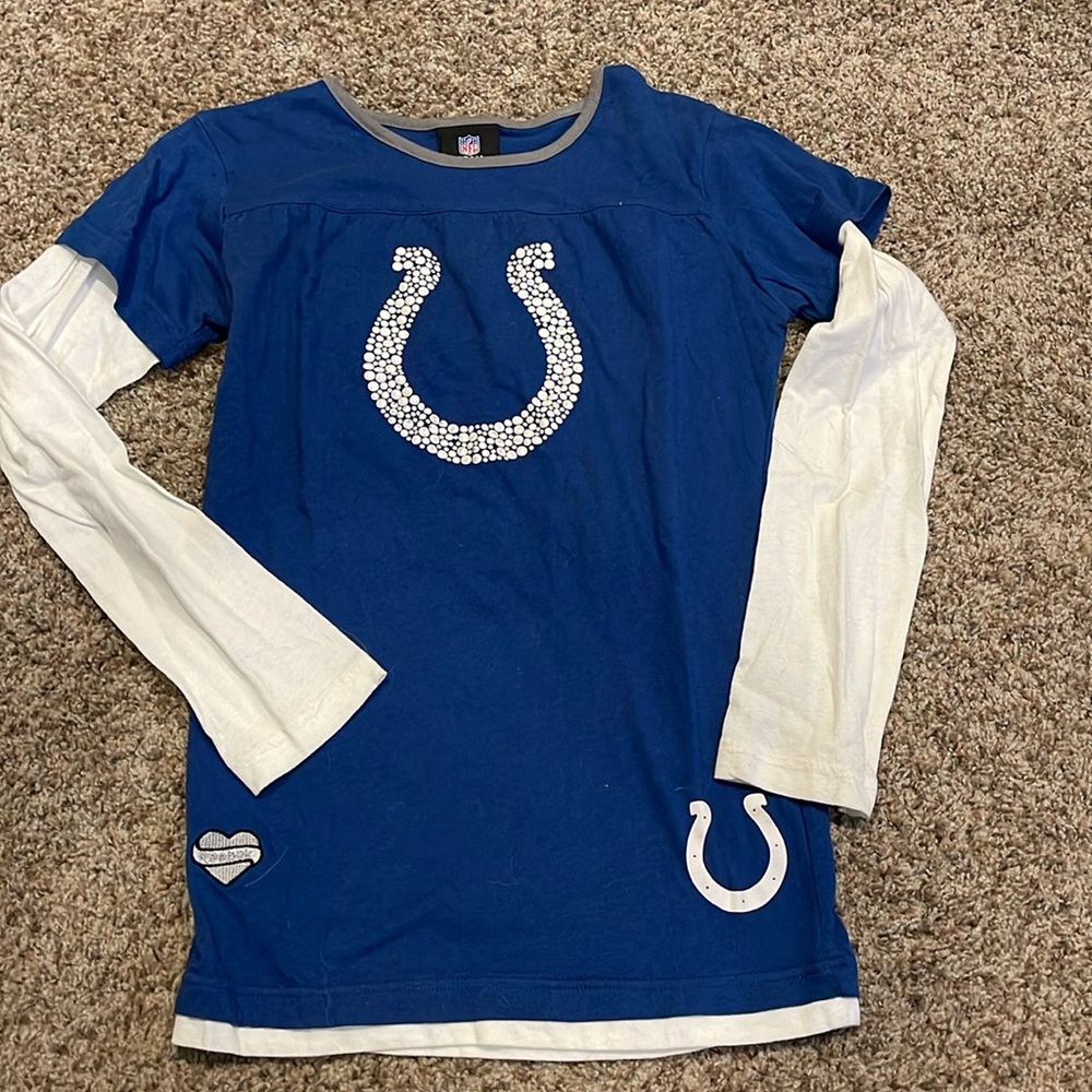 Indianapolis Colts Girls Long Sleeve Tee- Sz L (14)